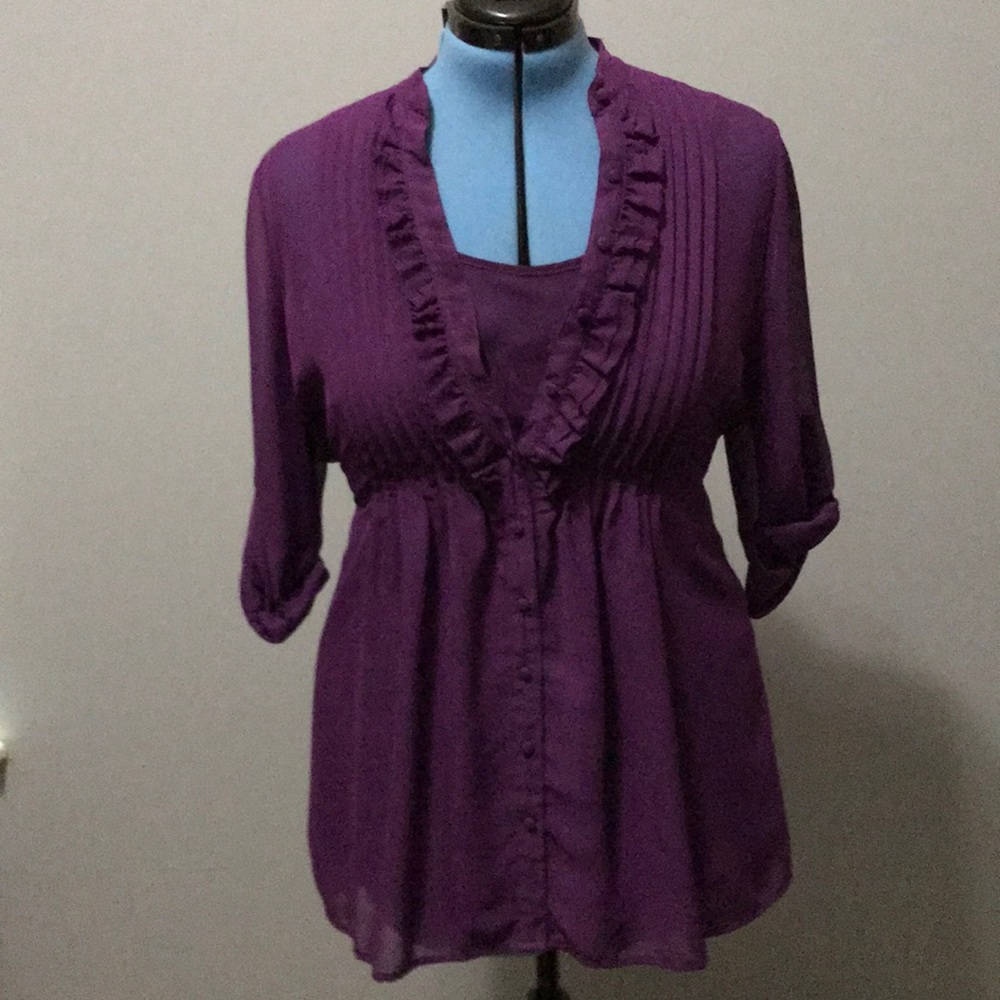 Apt.9 purple blouse. Size Large